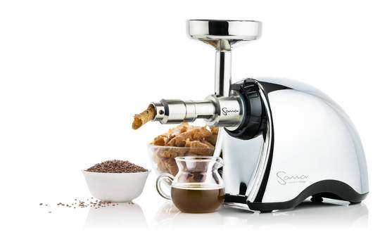 Sana EUJ-707 juicer + oil extractor set white with flax seeds