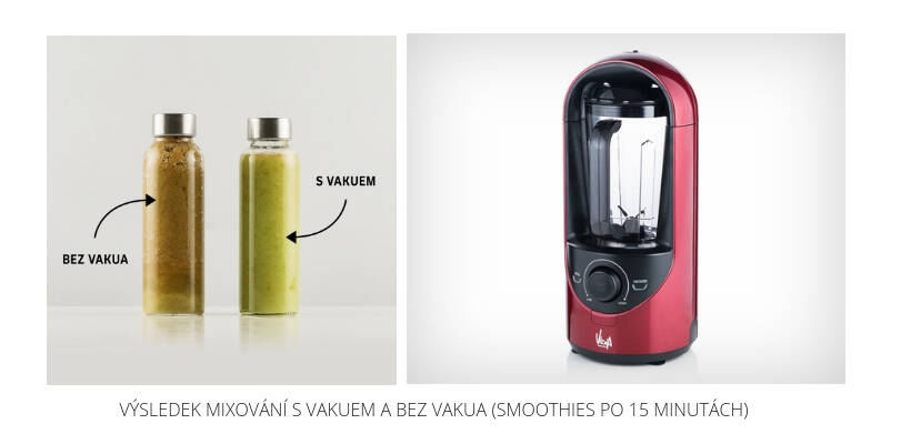 VÝSLEDEK MIXOVÁNÍ S VAKUEM A BEZ VAKUA