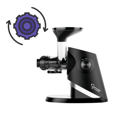 Automatický zpětný chod odšťavňovače Sana Supreme 727 černá