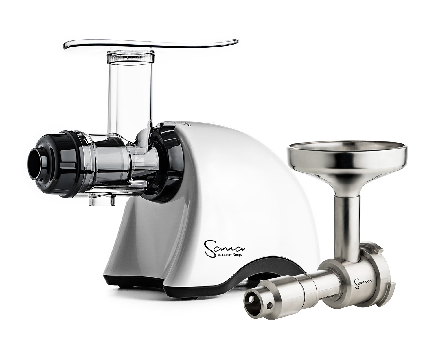 Sana Juicer 707 zöldség és gyümölcsprés + olajprés szett (gyöngyfehér)