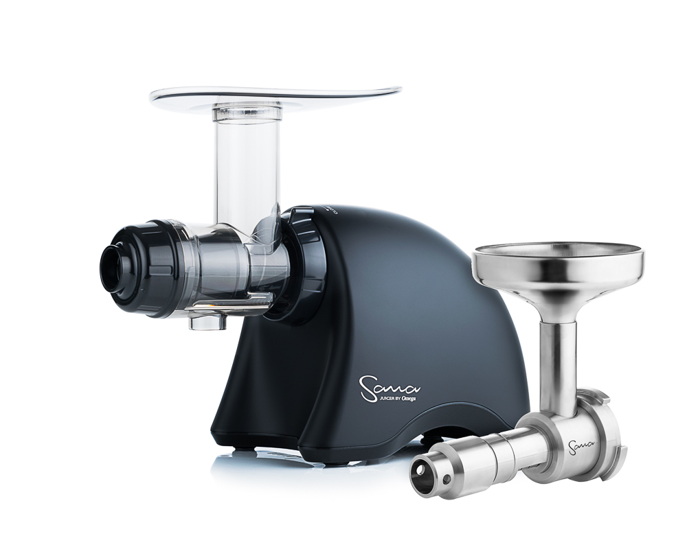 Sana Juicer 707 zöldség és gyümölcsprés + olajprés szett (matt fekete)
