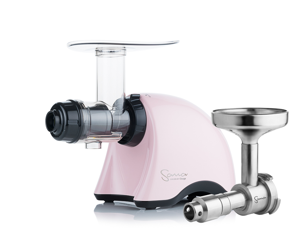 Sana Juicer 707 zöldség és gyümölcsprés + olajprés szett (pasztel rózsaszín)