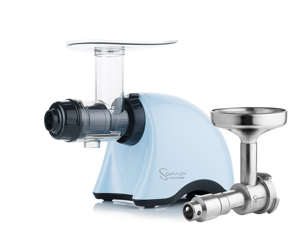 Sana Juicer 707 zöldség és gyümölcsprés + olajprés szett (pasztel kék)